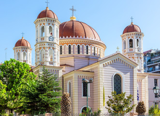 Fototapeta na wymiar Metropolitan Orthodox Temple of Saint Gregory Palamas in Thessaloniki, Greece