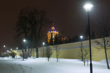 Night winter St. George Cathedral in, Ukraine