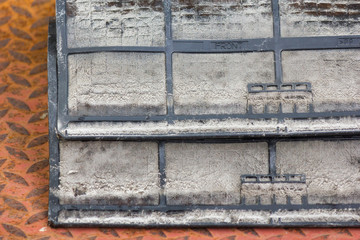 Closeup Dirty air conditioning filter
