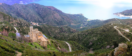 View of the Monastery of Sant Pere de Rodes in Catalonia - Spain