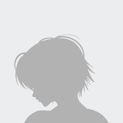 Icono plano avatar de perfil provisional en fondo gris
