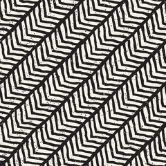 Hand drawn style seamless pattern. Abstract geometric tiling background in black and white. Vector doodle line lattice