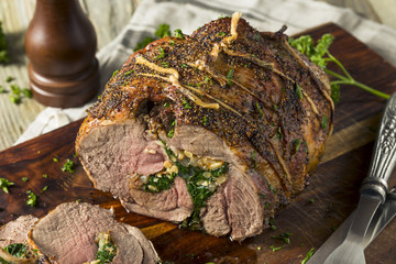 Roasted Stuffed Leg of Lamb