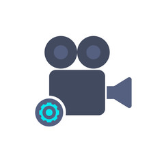 Fototapeta premium Cam camera film movie record settings icon