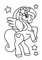 Pony coloring book vector