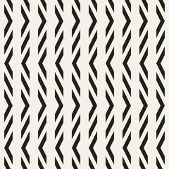 Seamless ethnic lines pattern. Black and white geometric pattern. Vector print for your design.