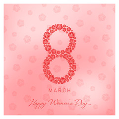 happy womens day greeting card vector illustration