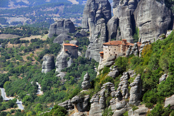 Fototapeta premium Panoramic view of Meteora Monastery, Greece