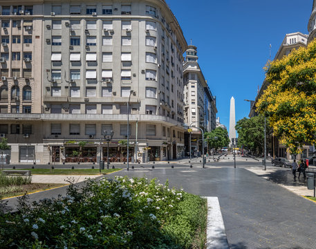 San Martin Square (Plaza San Martin) and Monumental Tower (Torre Monumental) at Retiro region - Buenos Aires, Argentina