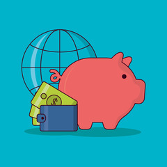 wallet with money design