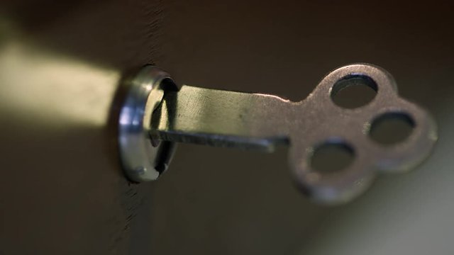 Turning a key closeup