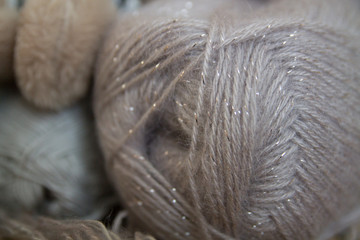 gray cosy  wool yarn as a texture