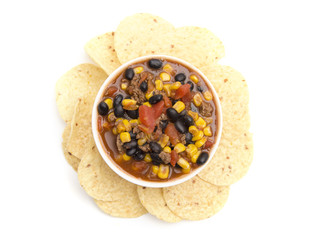 Bowl of Soup Commonly Refered to as Taco or Tortilla Soup