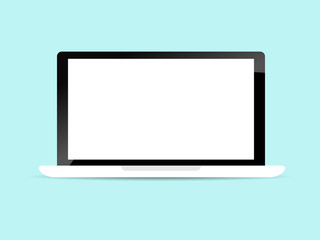 illustration of blank display laptop vector background