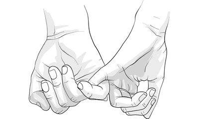 hand holding hand together vector