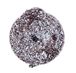 isolated chocolate chip cookies in coconut chips