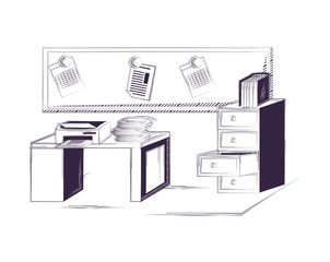 Desk and office supplies design
