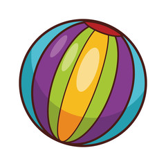 Striped ball toy vector illustration graphic design