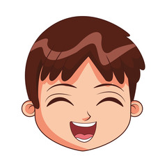 Cute boy face cartoon vector illustration graphic design
