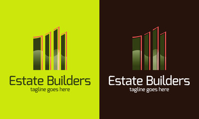 vector building logo, real estate logo design, estate builders logo template