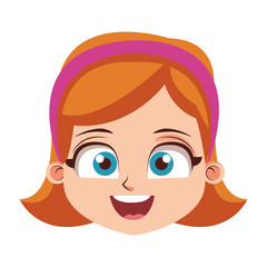 Beautiful girl face cartoon vector illustration graphic design