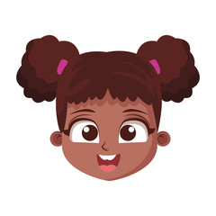 Beautiful girl face cartoon vector illustration graphic design