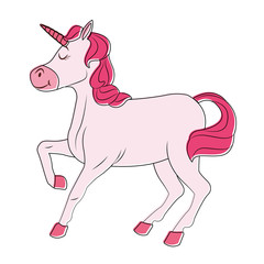 Cute unicorn cartoon vector illustration graphic design