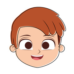 Cute boy face cartoon vector illustration graphic design