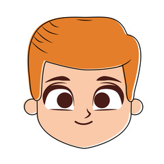 Cute boy face cartoon vector illustration graphic design