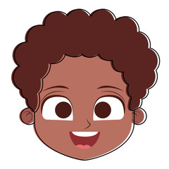 Cute boy face cartoon vector illustration graphic design