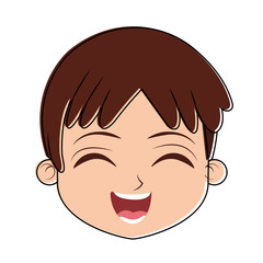 Cute boy face cartoon vector illustration graphic design