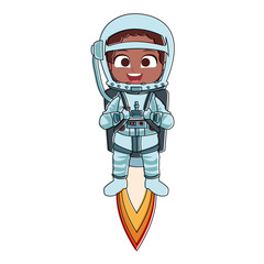 Astronaut girl cartoon vector illustration graphic design