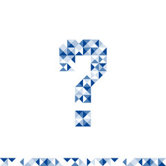 Abstract geometric pattern Question mark symbol shape design dark blue color illustration isolated on white background with copy space, vector eps 10