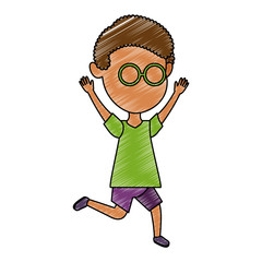 cute and little boy celebrating vector illustration design