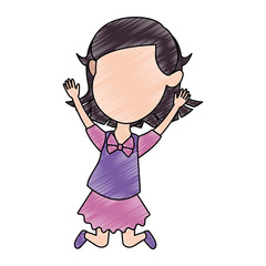cute and little girl celebrating vector illustration design