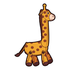 Naklejka premium Stuffed giraffe cartoon vector illustration graphic design