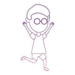 cute and little boy celebrating vector illustration design