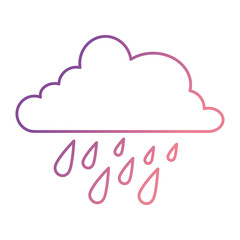 cloud weather with rain drops vector illustration design