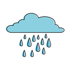 cloud weather with rain drops vector illustration design