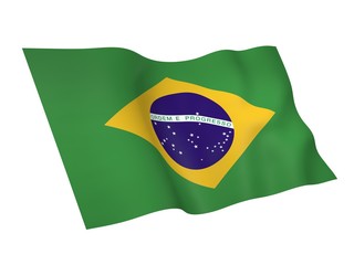 3D illustration of Brazil flag

