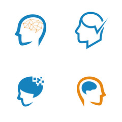 brain logo vector icon illustration collection
