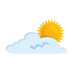 cloud weather with sun design