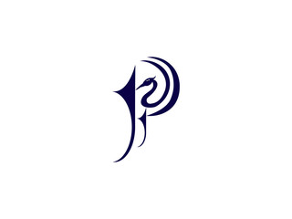 Initial Letter P Design Logo Vector Graphic Branding Letter Element.
