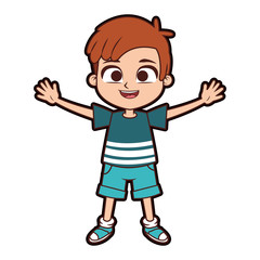 Cute boy cartoon vector illustration graphic design
