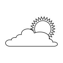 cloud weather with sun vector illustration design