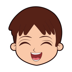 Cute boy face cartoon vector illustration graphic design
