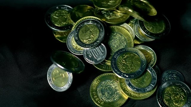 Mexican Pesos Falling Slow Motion 1000fps