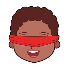 Boy with blinfolded face vector illustration graphic design