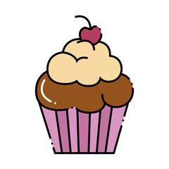 delicious and sweet cupcake vector illustration design