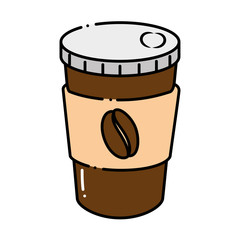 delicious coffee in plastic cup vector illustration design